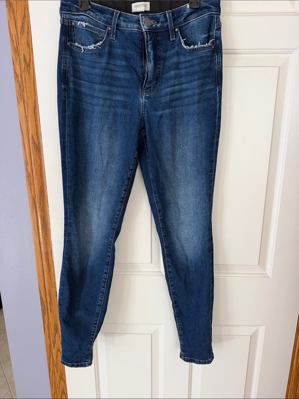 Maurices Dark Blue Skinny Jeans with Light Fading